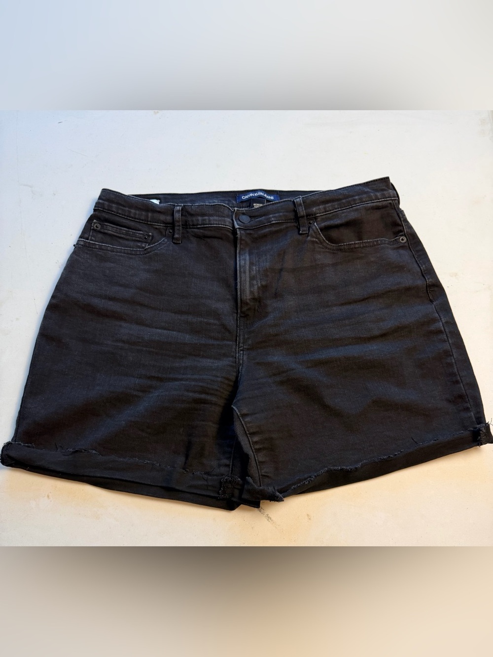Calvin Klein Jeans Men’s Black Denim Cutoff Shorts